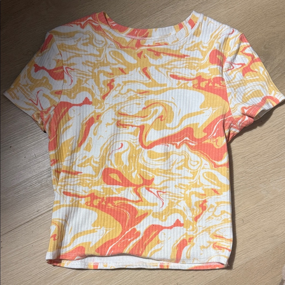 Vibrant Swirl Print Women's Top